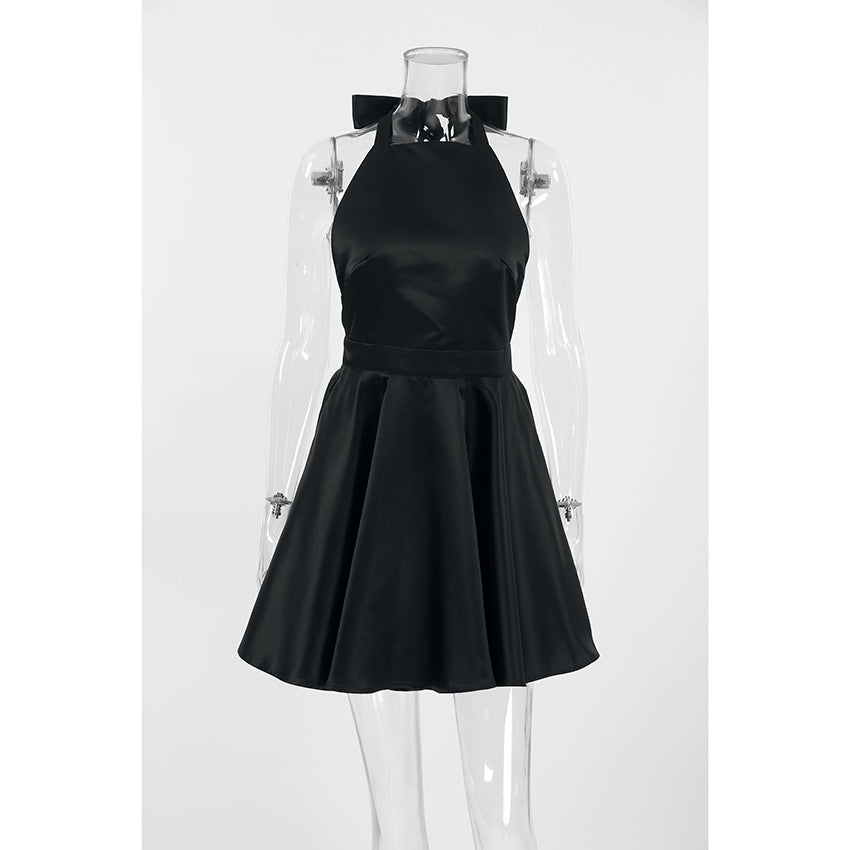 Bow-Gate Mini Dress - Black
