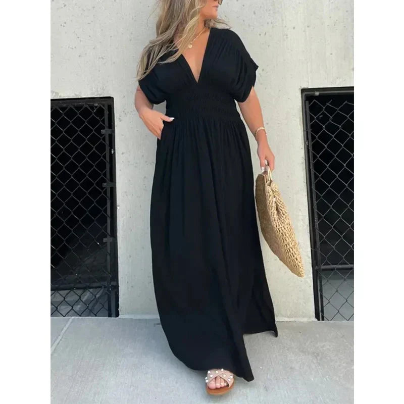 Alessia V-neck Maxi Dress for Women Weekend Casual Style