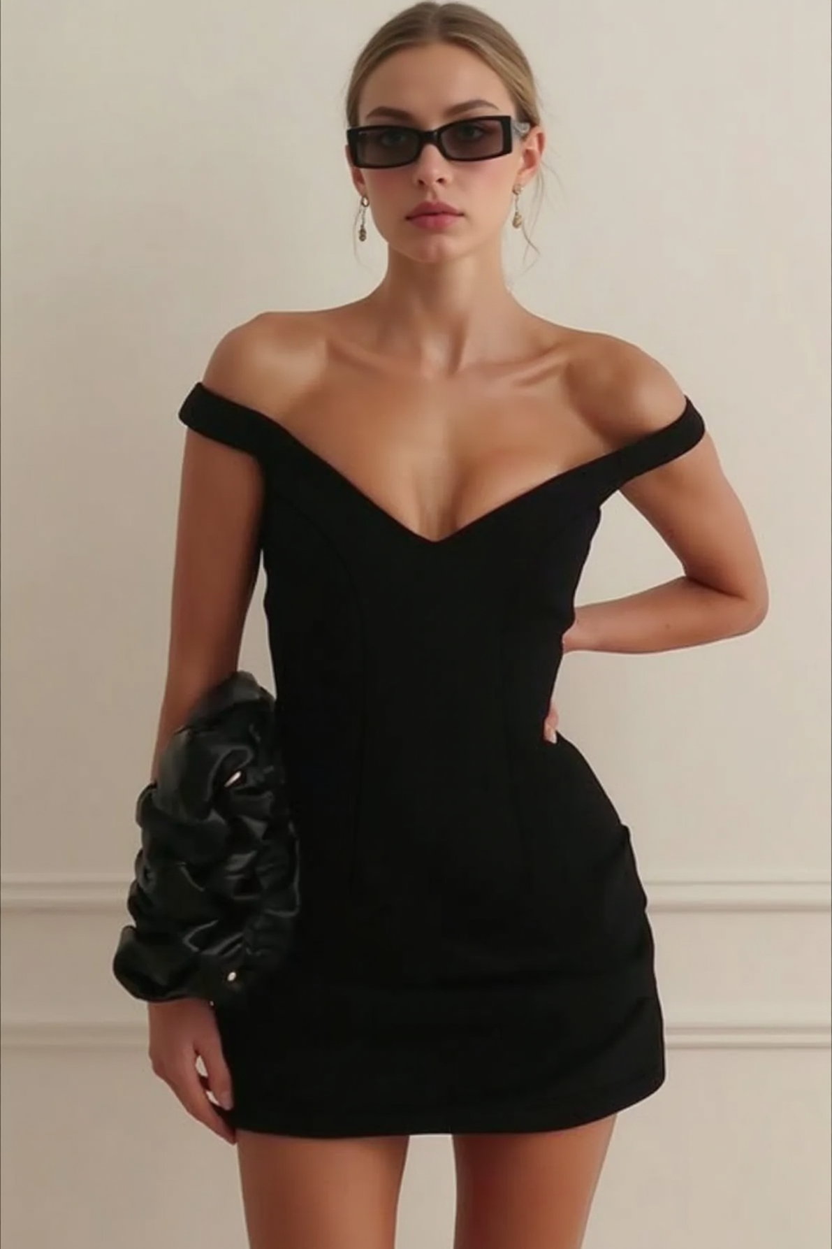 Sexy Deep V Solid Fitted Bodycon Party Dress