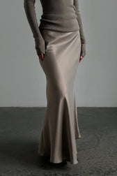 Satin High Waist Mermaid Maxi Skirt