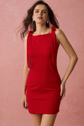 Fitted Scoop Neck Sleeveless A Line Mini Dress