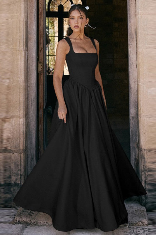 A Line Slip Prom Dress