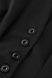 Black V-Neck Ruched Waist Blazer