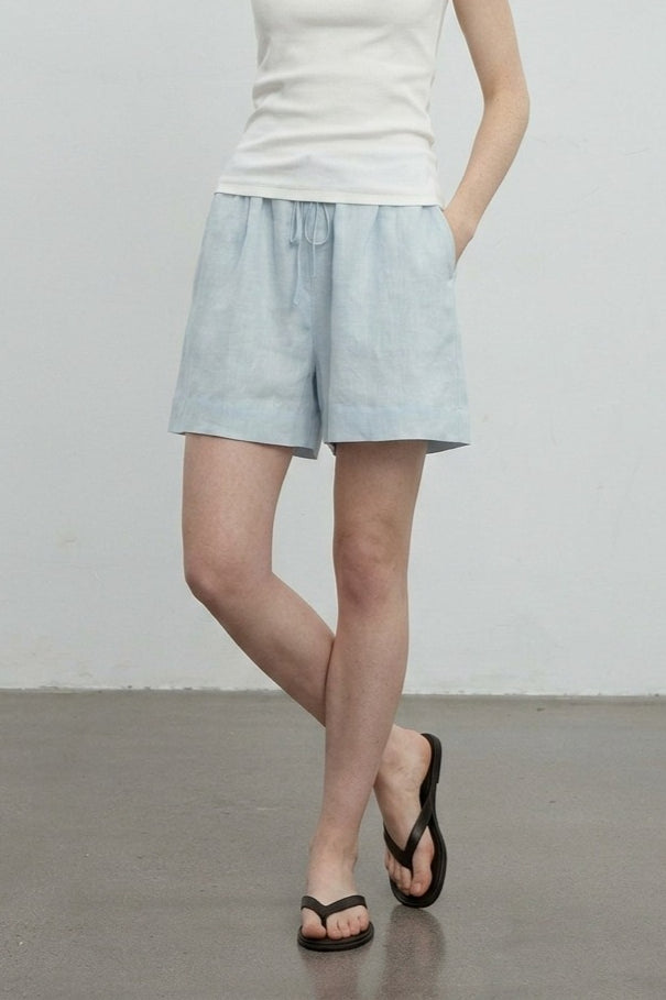 Linen Drawstring Relaxed Shorts Pants
