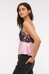 Lace Backless V-Neck Cami Top
