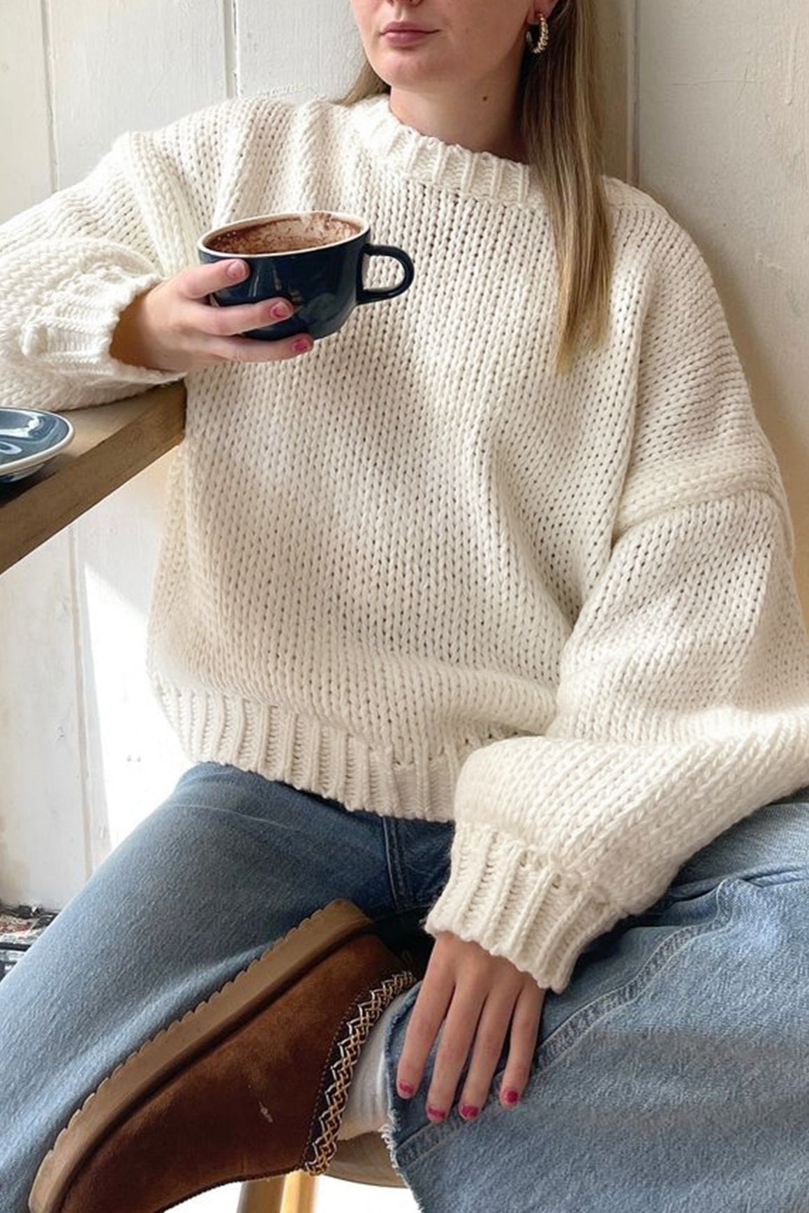 Minimalist Loose Crewneck Knit Sweater