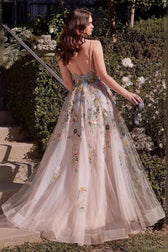 Embellished Spaghetti Strap Ball Gown Prom Dress