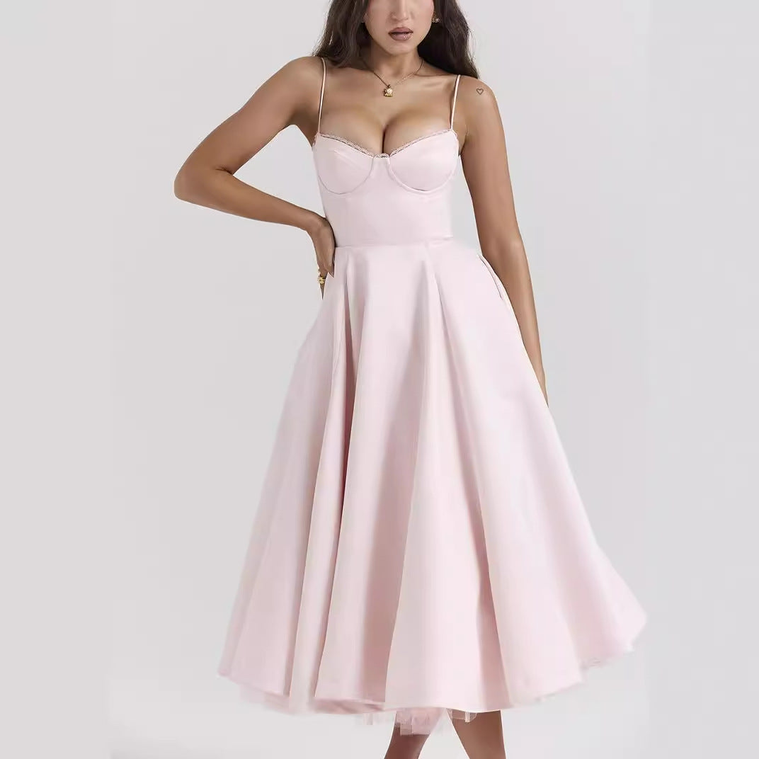 Lace-Draped Off-Shoulder Midi Dress 4