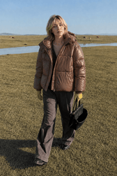Cropped Plush Lined Oversized Puffer Jacket