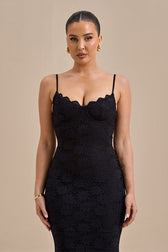 Backless Bodycon Maxi Lace Dress - View 17