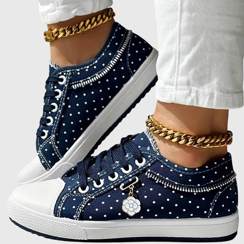 Floral Lace Mesh Lace Up Low Top Sneakers
