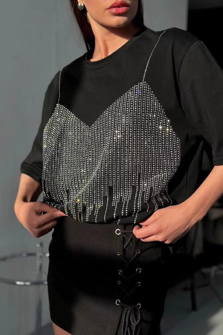 Heavyweight Cotton Rhinestone T-Shirt
