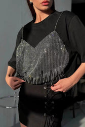 Heavyweight Cotton Rhinestone T-Shirt