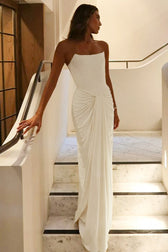 Boned Lace-Up Strapless Party Dress 5