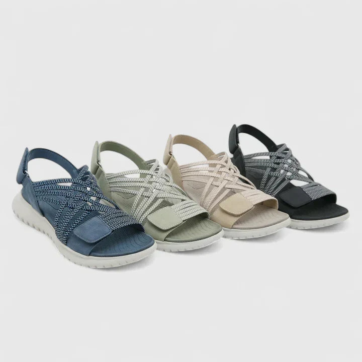 Open Toe Woven Strap Slingback Flat Sandals 4