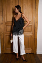 Longline Lace Hem Cami Top