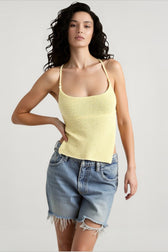 Mozision Knit Crop Backless Lace-Up Cami Top