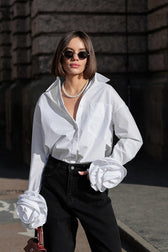 Floral Panel Collared Blouse