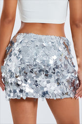 Iridescent Sequin A-Line Bodycon Skirt
