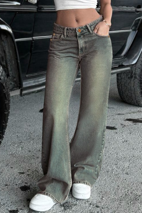 Distressed Washed Blue Jean