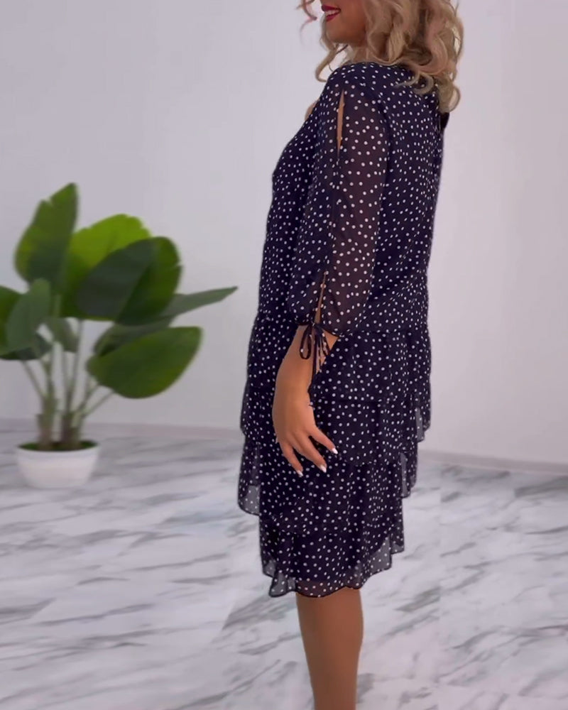 Verónica Chic Dress with Dot Print Silhouette Collection