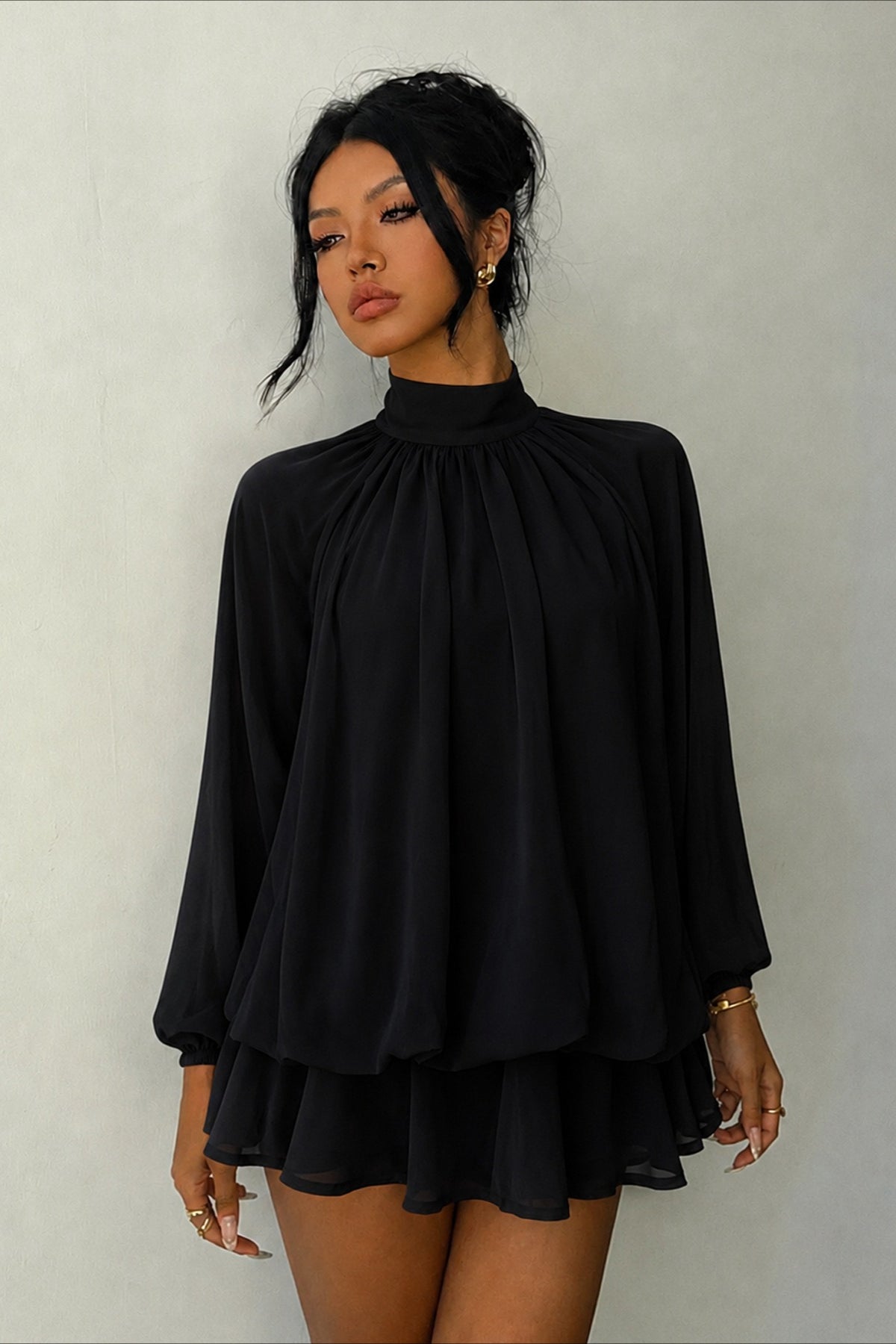 High-Neck Mini Dress