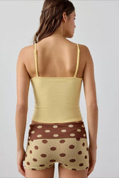 Crisscross V-Neck Ribbed Cami Top