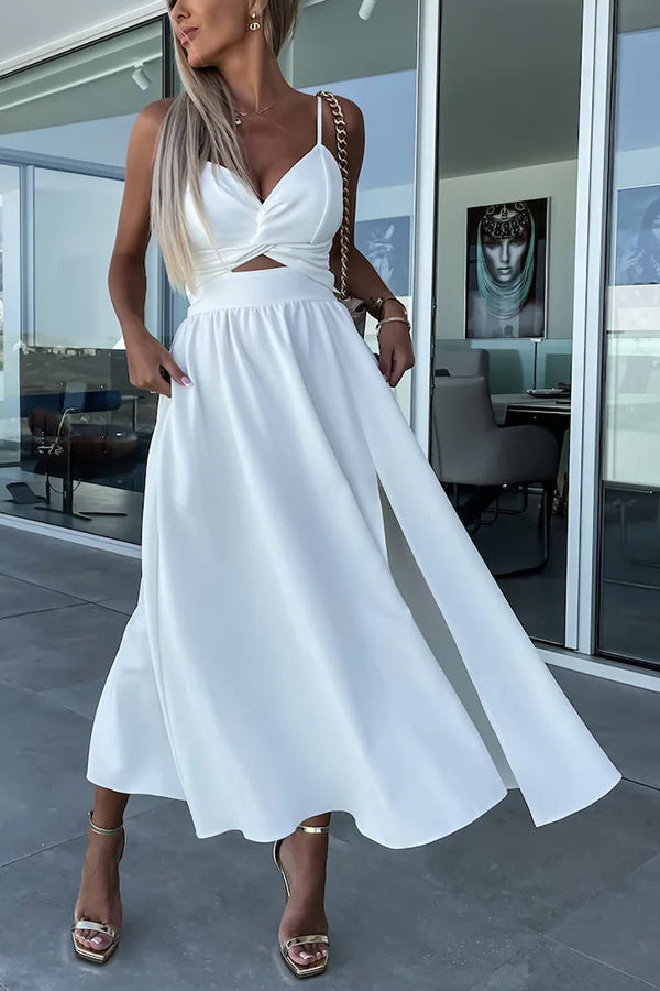 Effortless Genoveva Midi Dress with Cut Out Pockets Designer Edit