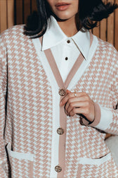 Houndstooth Long Sleeve Cardigan