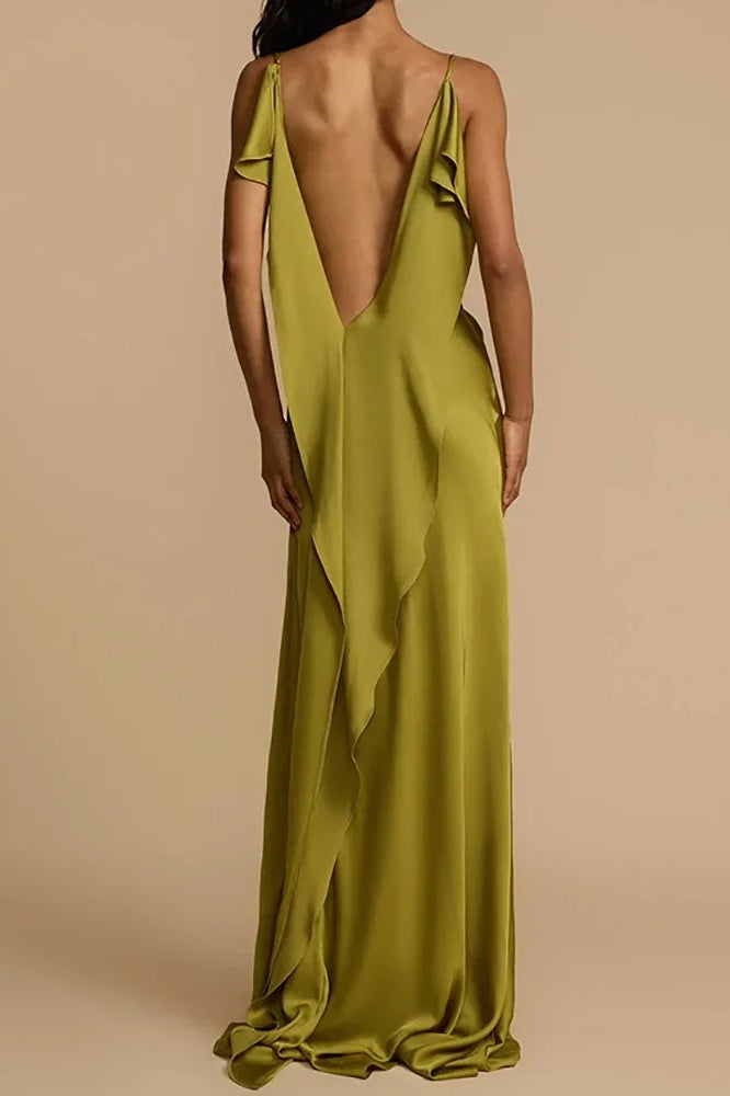 Chic Sleeveless Deep Backless Maxi Dress