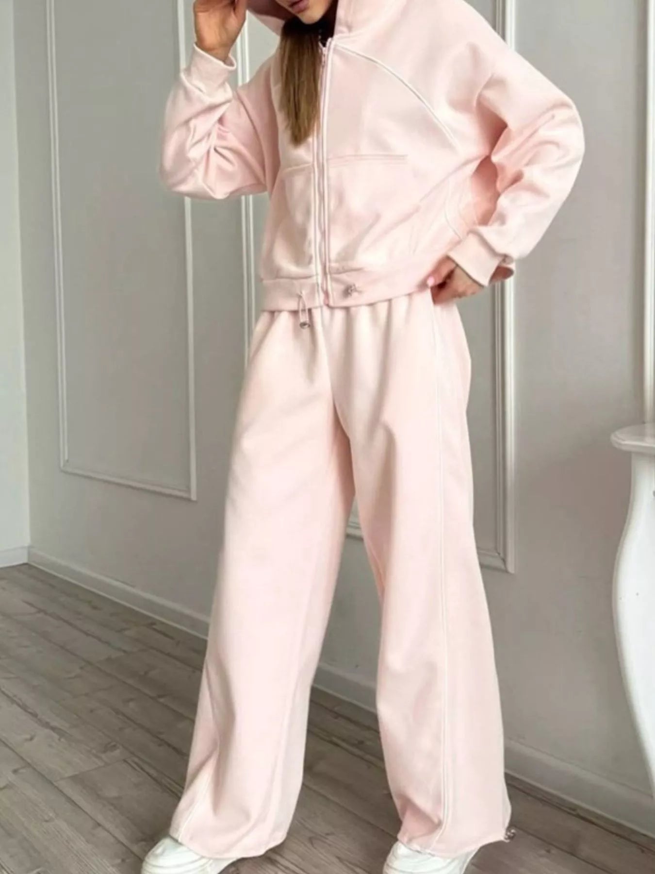 Fleece Zip-Up Hoodie and Joggers Set