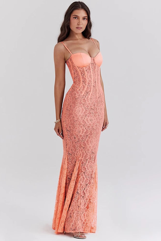 Lace Cami Bodycon Mermaid Sleeveless Lace Dress