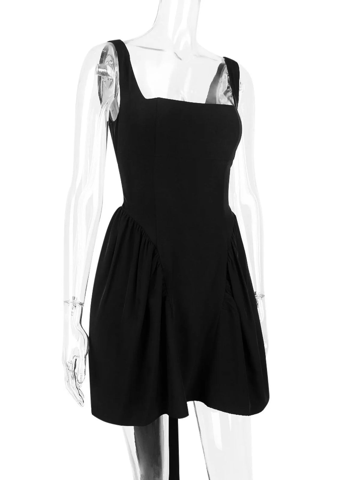 Square Neck Backless Bow Back Fit and Flare Mini Dress 4