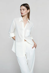 Linen V Neck Relaxed Blouse