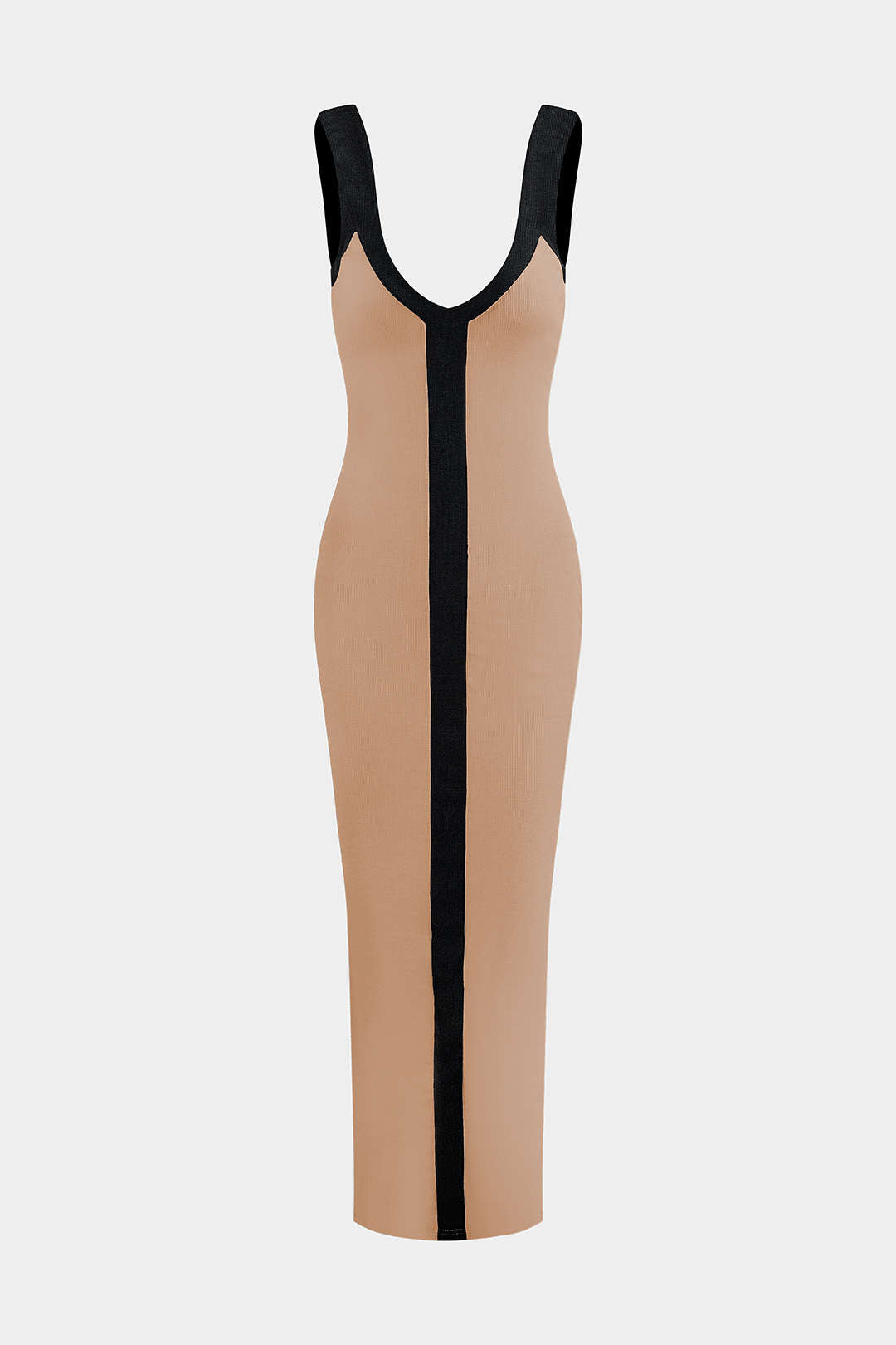 Ribbed Knit Scoop Neck Sleeveless Bodycon Maxi Dress 13