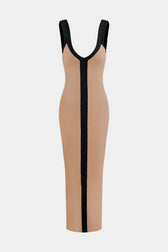 Ribbed Knit Scoop Neck Sleeveless Bodycon Maxi Dress 13