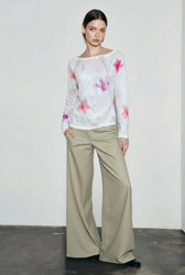 Floral Wide Collar Sheer Cover Up