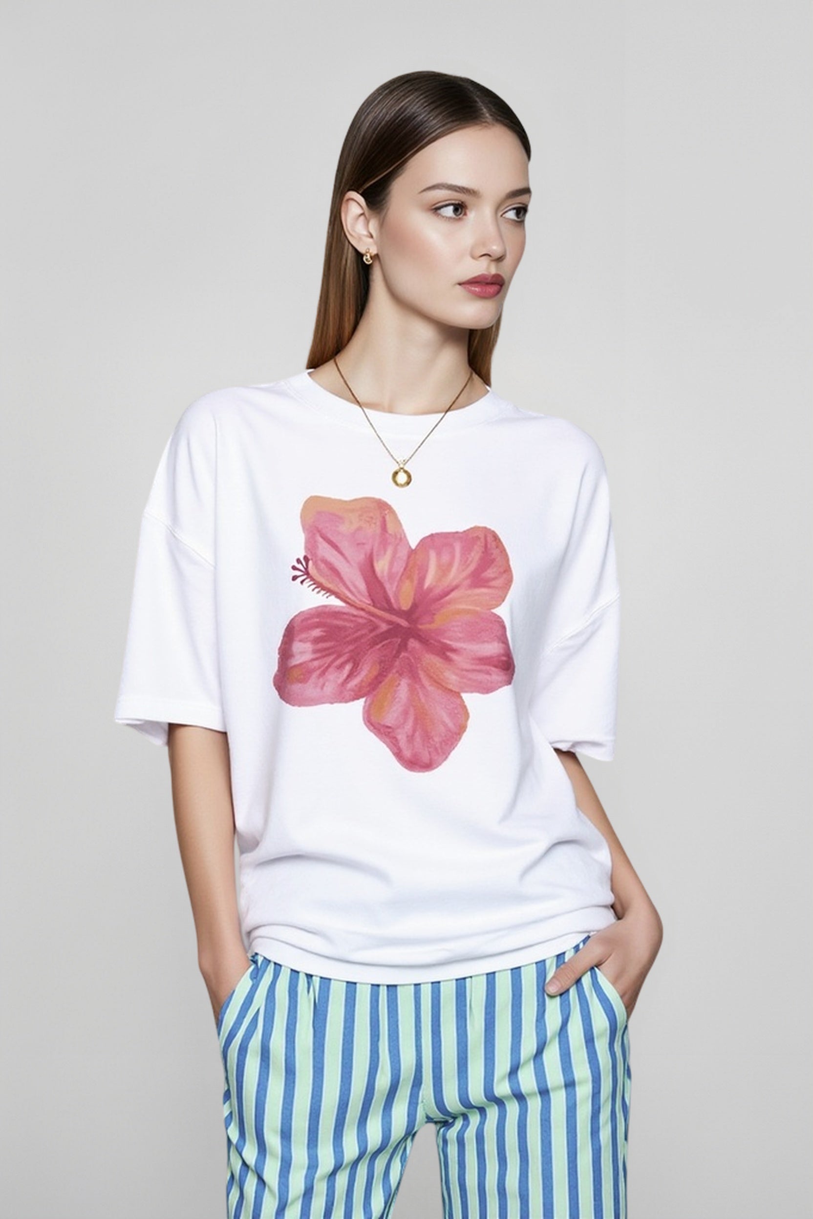 Oversized Graphic Flower Top