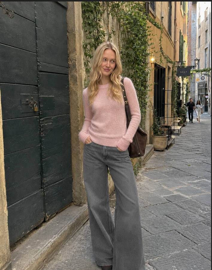 Mohair Round Neck Knit Top
