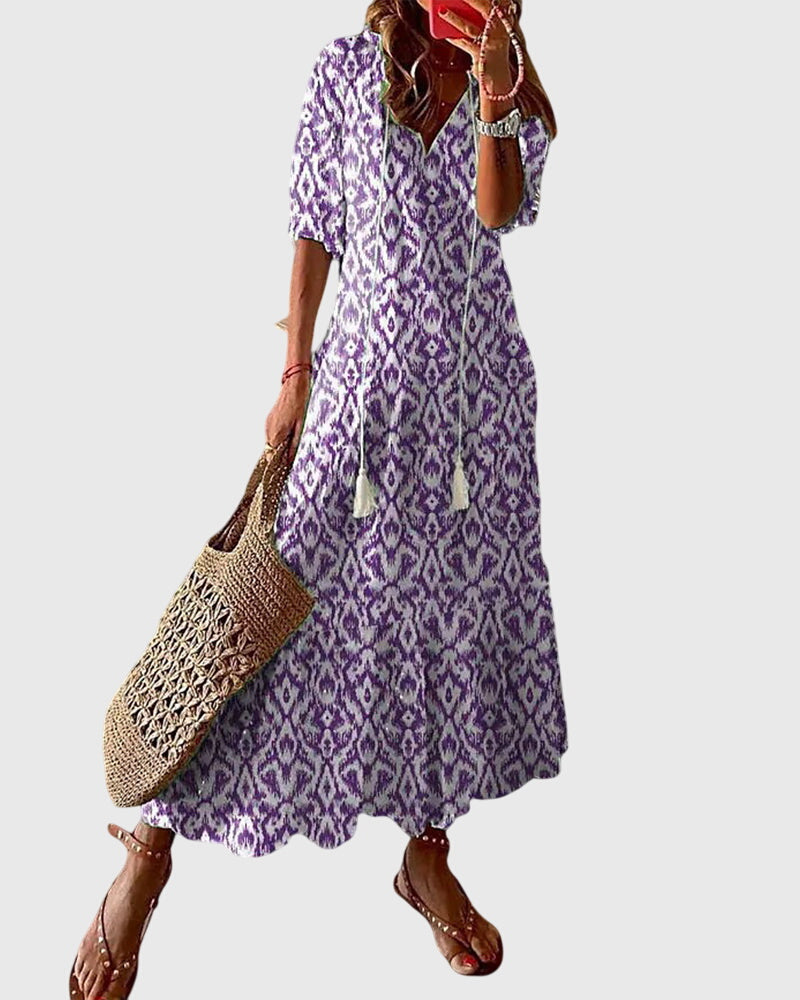 V-Neck Tiered Maxi Dress Summer 3