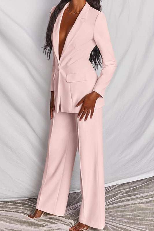 Smart Blazer Pants Office Two Piece Set