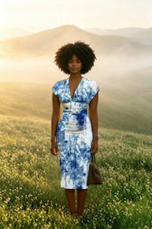 V Neck Sleeveless Wrap Dress Elegant Plaid Midi Dress
