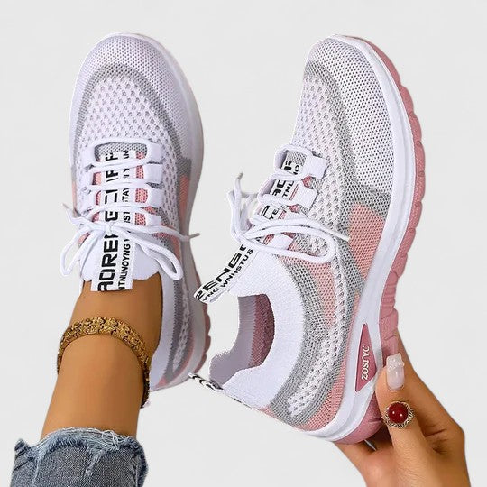 Mesh Knit Lace Up Chunky Sole Sneakers