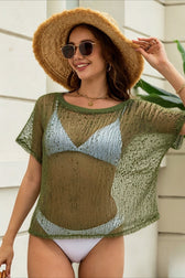 Hollow Out Glitter Knit Snow Detail Cover Up