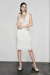 Lace Tie Front Bodycon Vacation Set