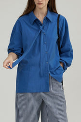 Tencel Draped Tie Blouse