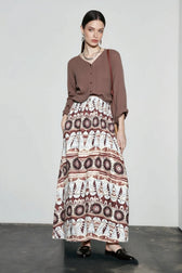 Boho Print Exotic Vacation Skirt