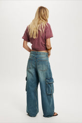 Vintage Washed Wide-Leg Denim Jeans