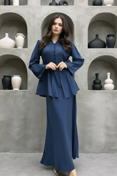 Solid Cardigan Dress Two Piece Elegant Work Set