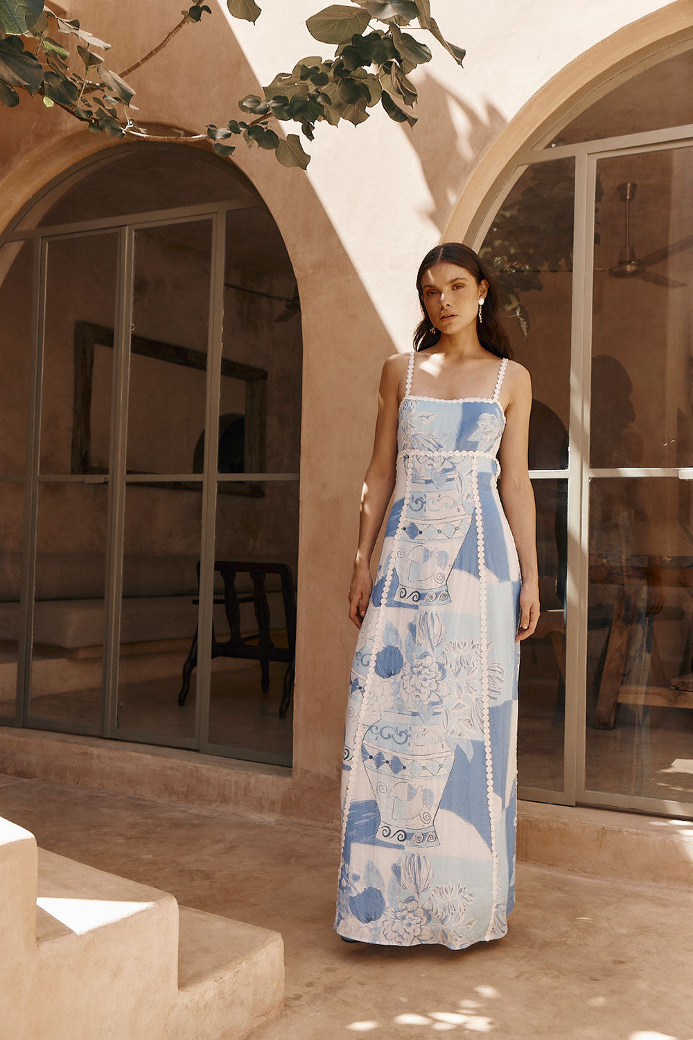 Spaghetti Strap Open Back Tie Back Maxi Dress 2